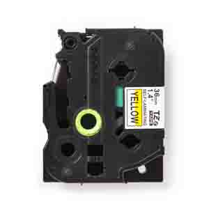 Brother Black on Yellow Label Printer Tape, 8 m Length, 36mm Label Length