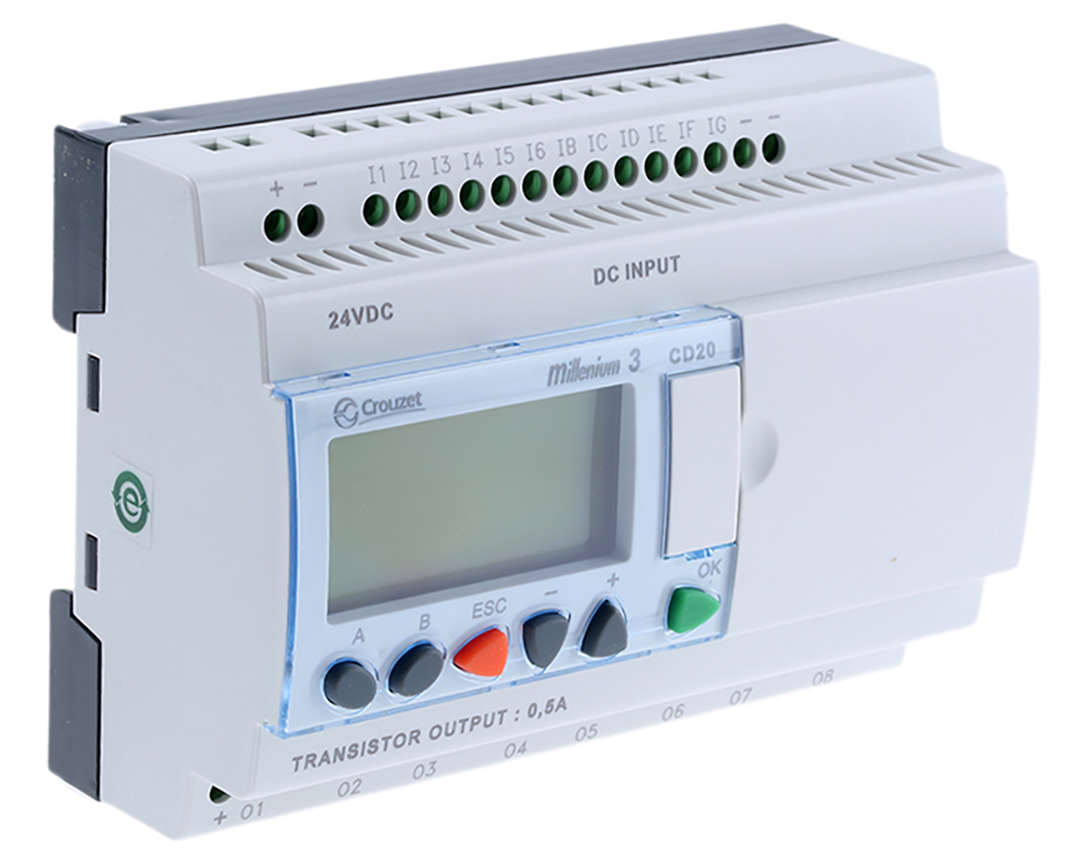 Crouzet Millenium 3 Series Logic Module, 24 V dc Supply, Transistor Output, 12-Input, Analogue, Digital Input