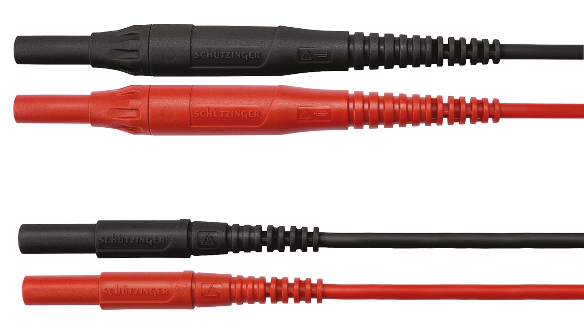 Schutzinger Test lead, 500mA, 1kV, Black/Red, 1m Lead Length