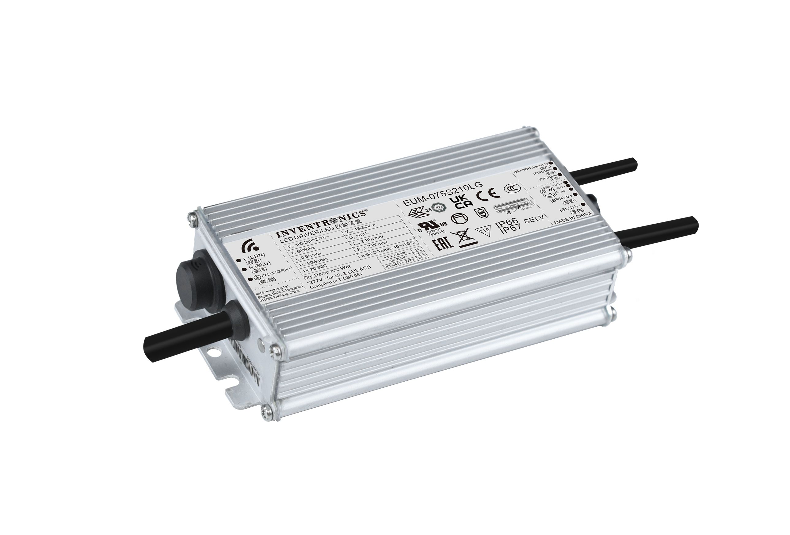 Inventronics LED Driver, 107V Output, 75W Output, 700mA Output, Constant Current Dimmable