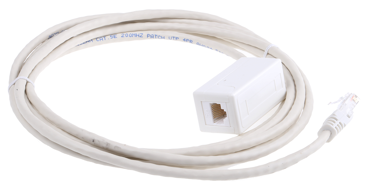 Decelect, 3m Cat5 RJ45 to Male RJ45 Female, U/UTP Unshielded, Terminated