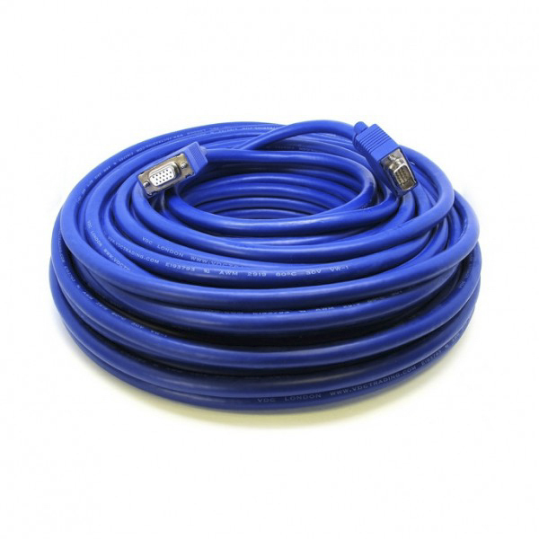 Van Damme Male VGA to Female VGA Cable, 30m Blue