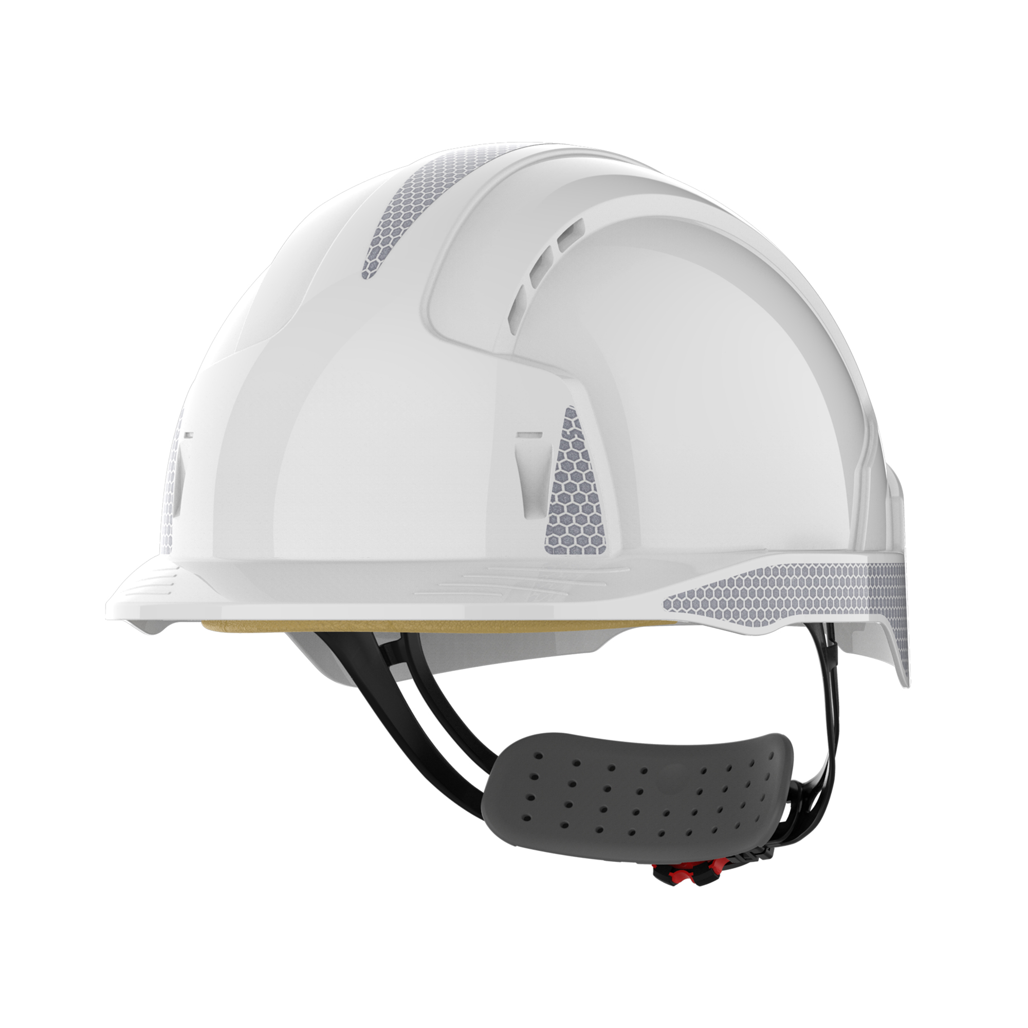 JSP EVOLite White Hard Hats with Chin Strap, AdjustableVentilated