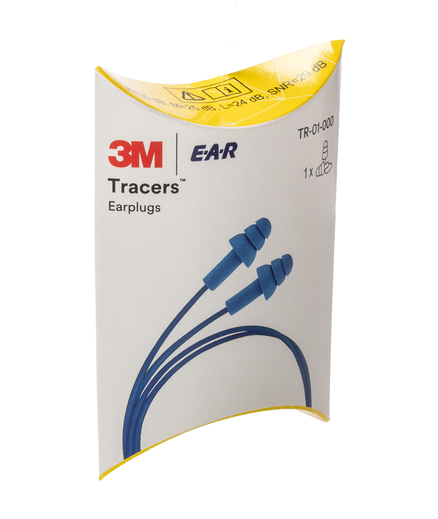 3M E.A.R Tracer Series Blue Reusable Corded Ear Plugs, 29dB Rated, Metal Detectable, 50 Pairs