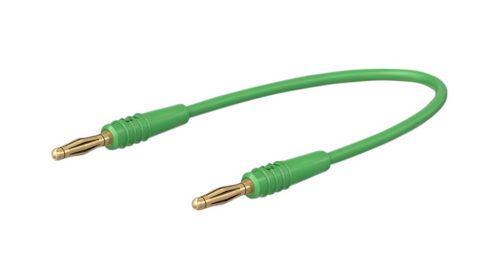 Staubli Test lead, 10A, 30 → 60V, Green, 15cm Lead Length