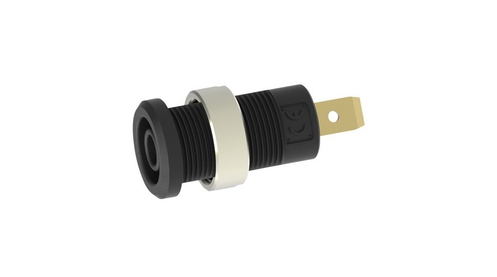4 mm panel socket, 4.8x0.8mm, black