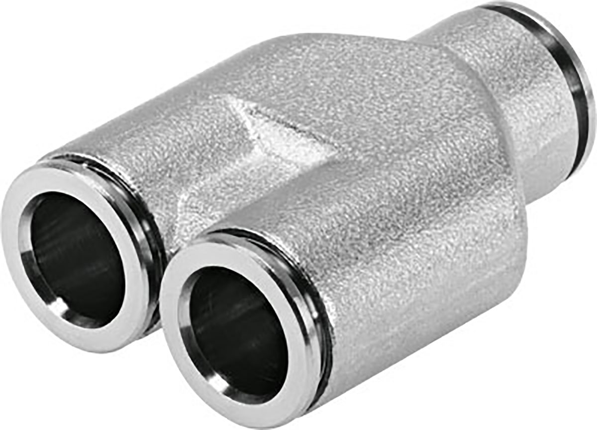 Festo NPQH Series Y Tube-to-Tube Adaptor, Push In 6 mm to Push In 6 mm, Tube-to-Tube Connection Style, 578410