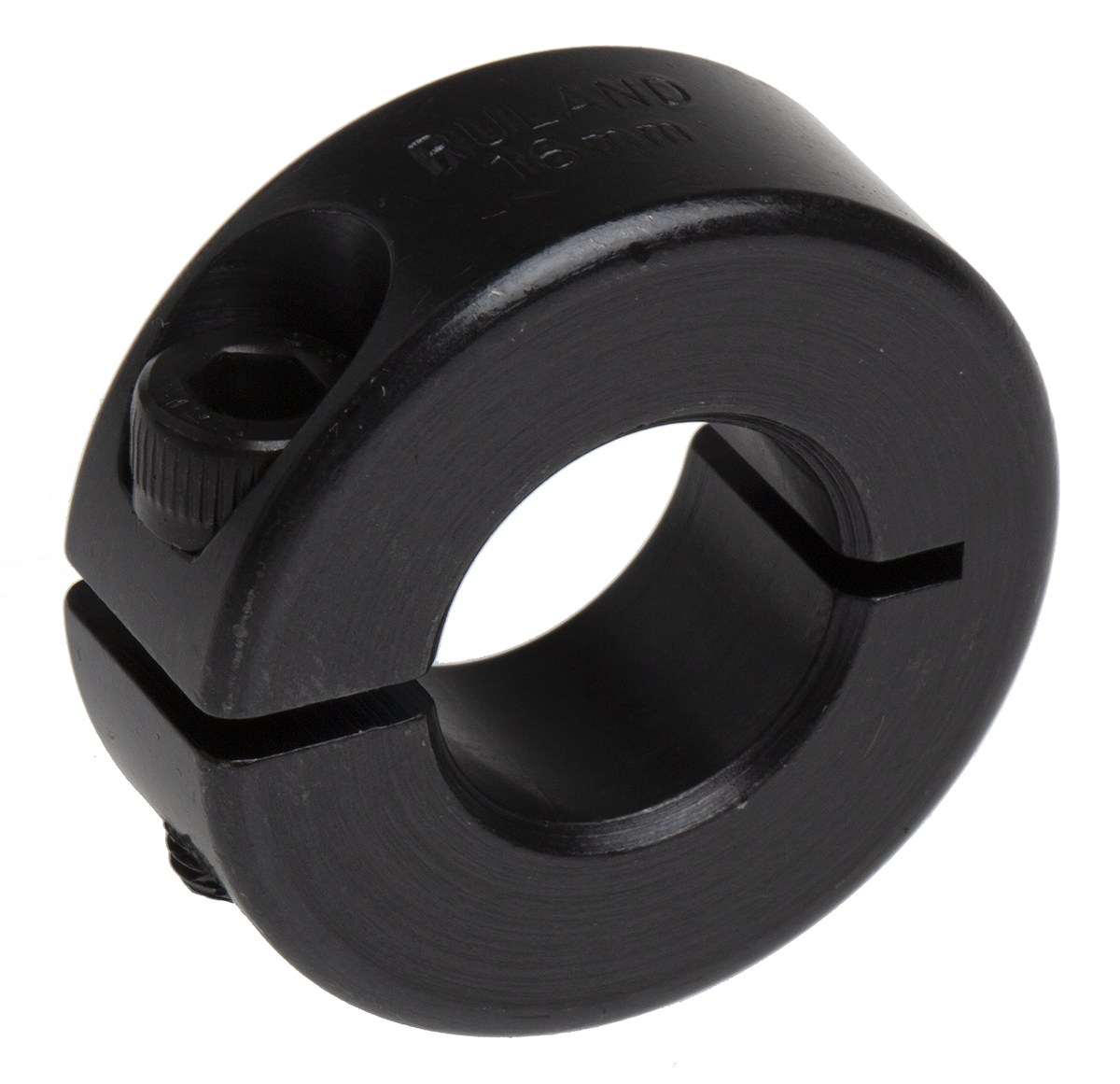 Ruland Shaft Collar, One Piece, Clamp Screw, Bore 16mm, OD 34mm, W 13mm, Carbon Steel
