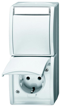 Busch Jaeger - ABB Rocker Light Switch, 2 Way, 1 Gang