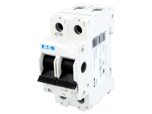 Eaton 2P Pole Isolator Switch - 20A Maximum Current, IP40