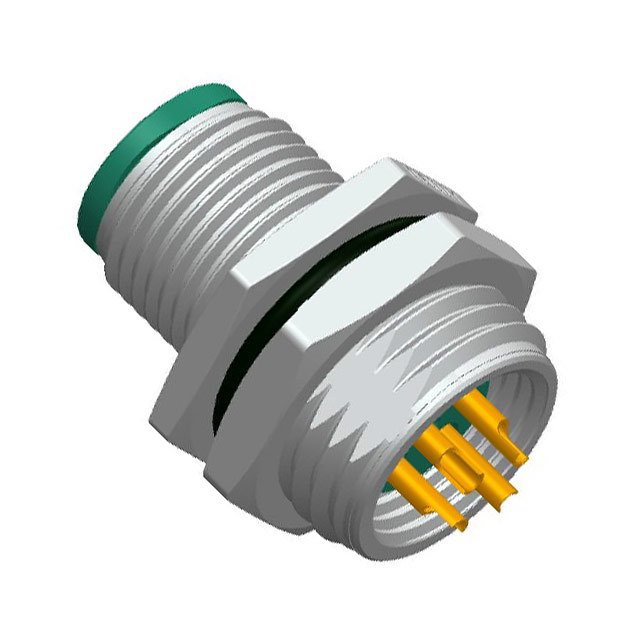 Amphenol Industrial Circular Connector, 4 Contacts, Panel, M12 Connector, Plug, Male, IP68, IP69K, M Series