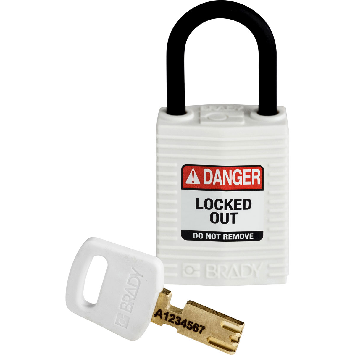 Brady LOTO-100 Key Weatherproof Nylon, Plastic Padlock, 4.72mm Shackle, 32.00mm Body