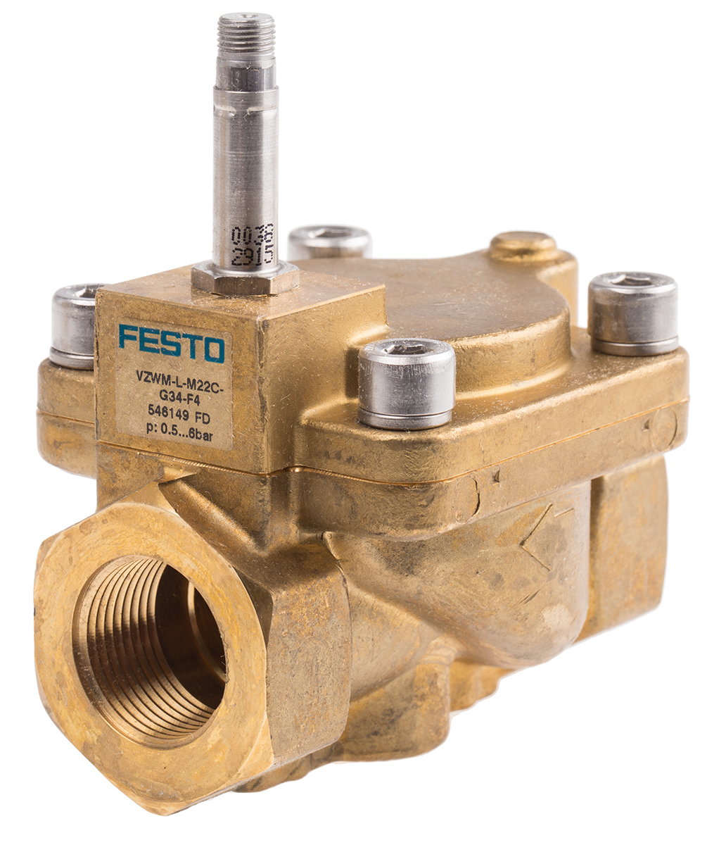 Festo 2/2 Pneumatic Solenoid Valve - Solenoid/Spring G 3/4 VZWM Series, 546149