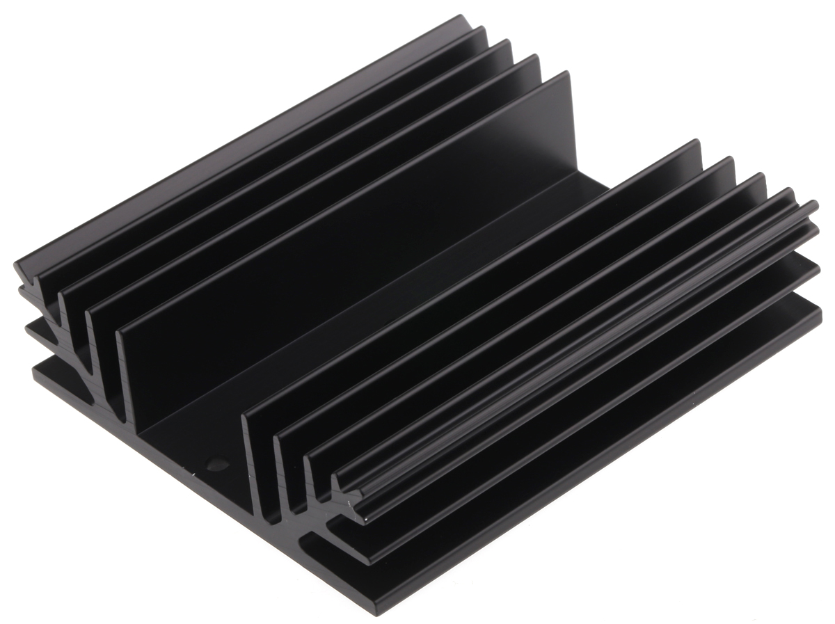 RS PRO Heatsink, Universal Rectangular Alu, 1.5K/W, 100 x 88 x 25mm, Screw Mount
