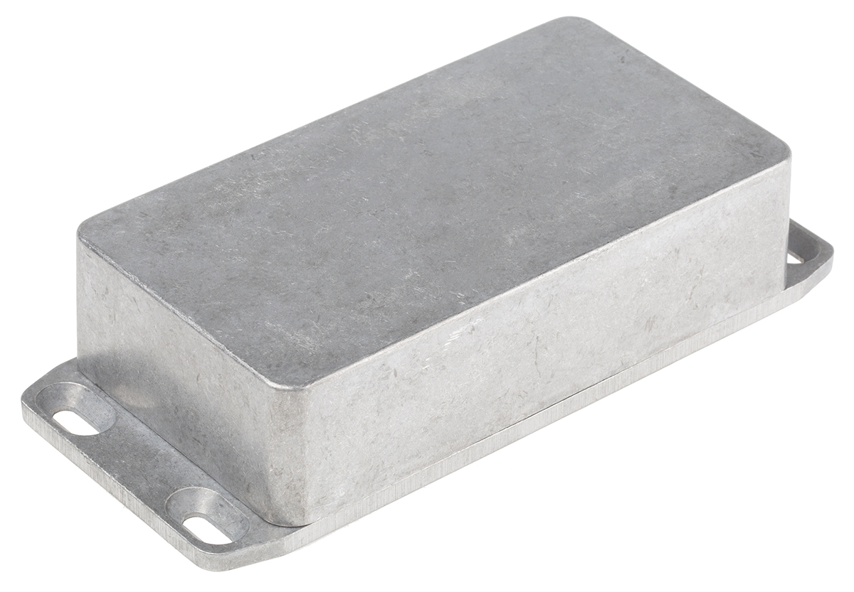 Hammond 1590 Series Natural Die Cast Aluminium Enclosure, IP65, Flanged, Natural Lid, 112.4 x 60.5 x 31mm
