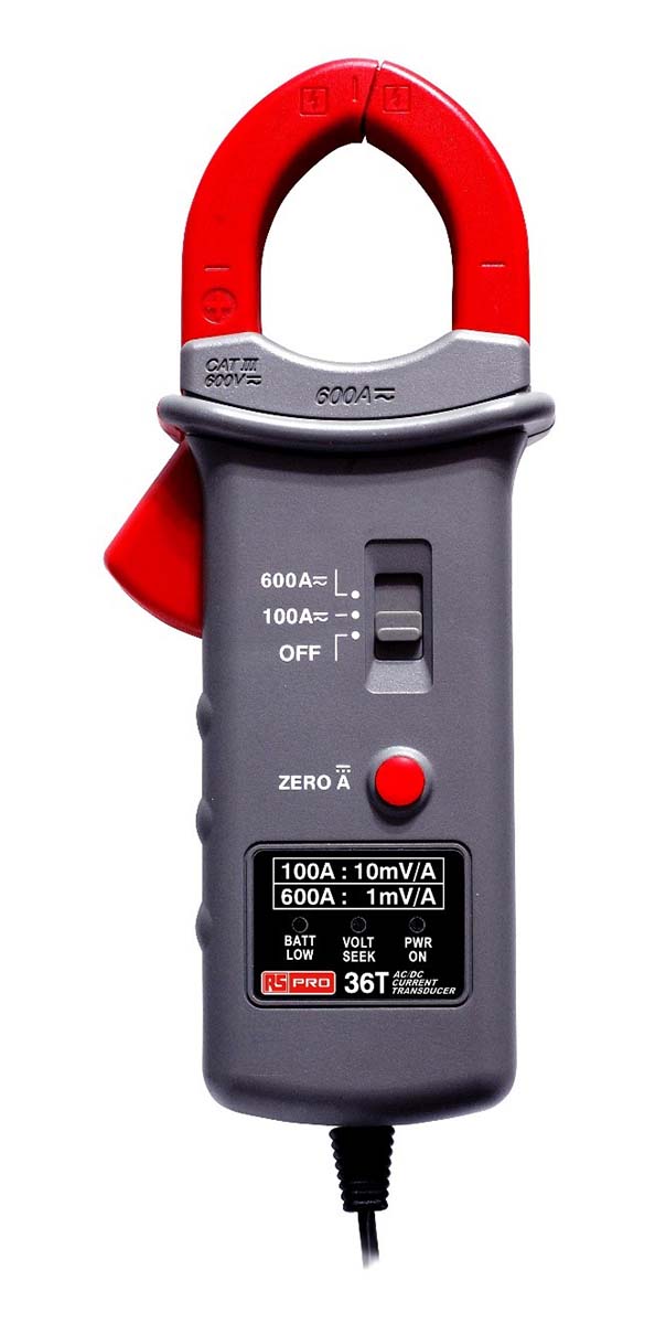 RS PRO Current Clamp, 600A dc DC Max, AC/DC Adapter, 600A ac AC Max - RS Calibrated