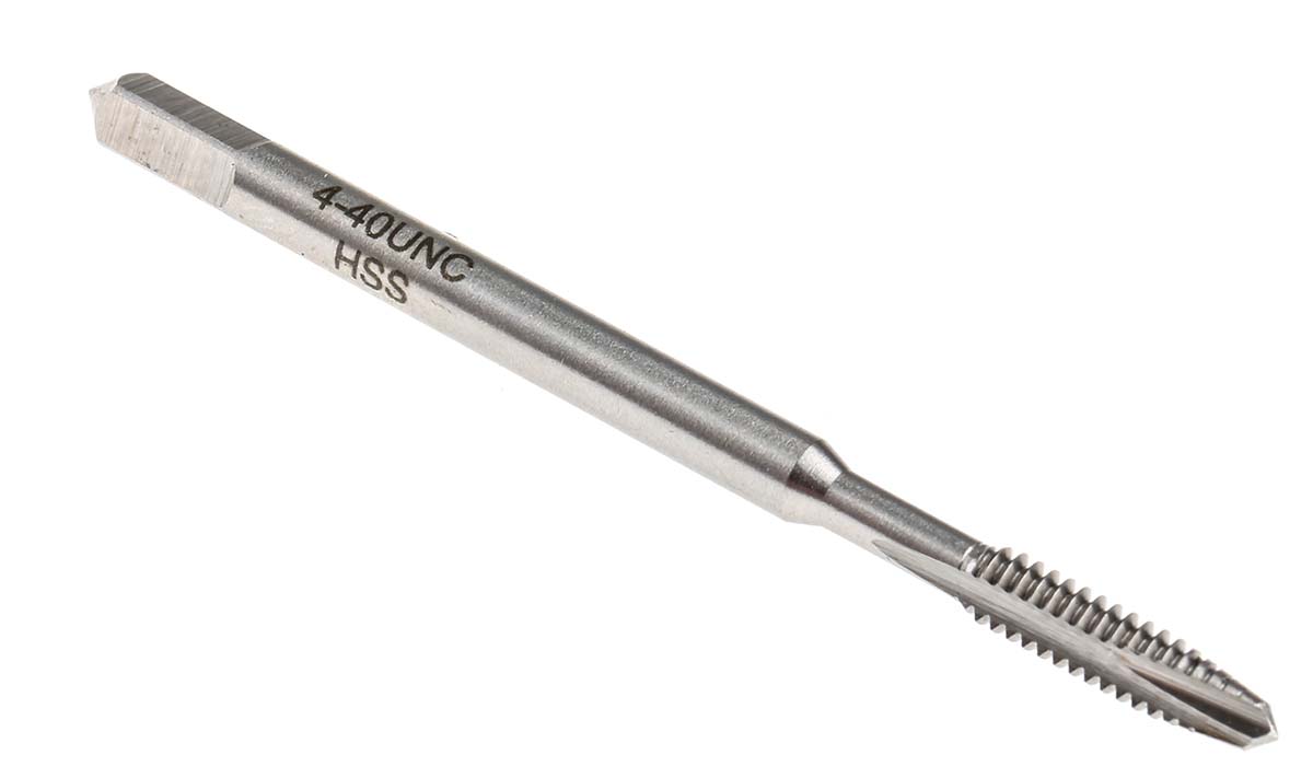RS PRO Threading Tap HSS 1-Piece UNC Standard Manual or machine tap 4-40 UNC Thread