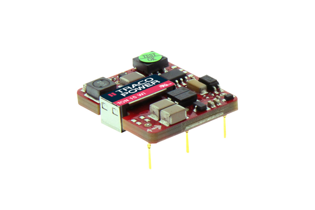 TRACOPOWER TON 15WI DC-DC Converter, 5V dc/ 3A Output, 9 → 36 V dc Input, 15W, Through Hole, +85°C Max Temp
