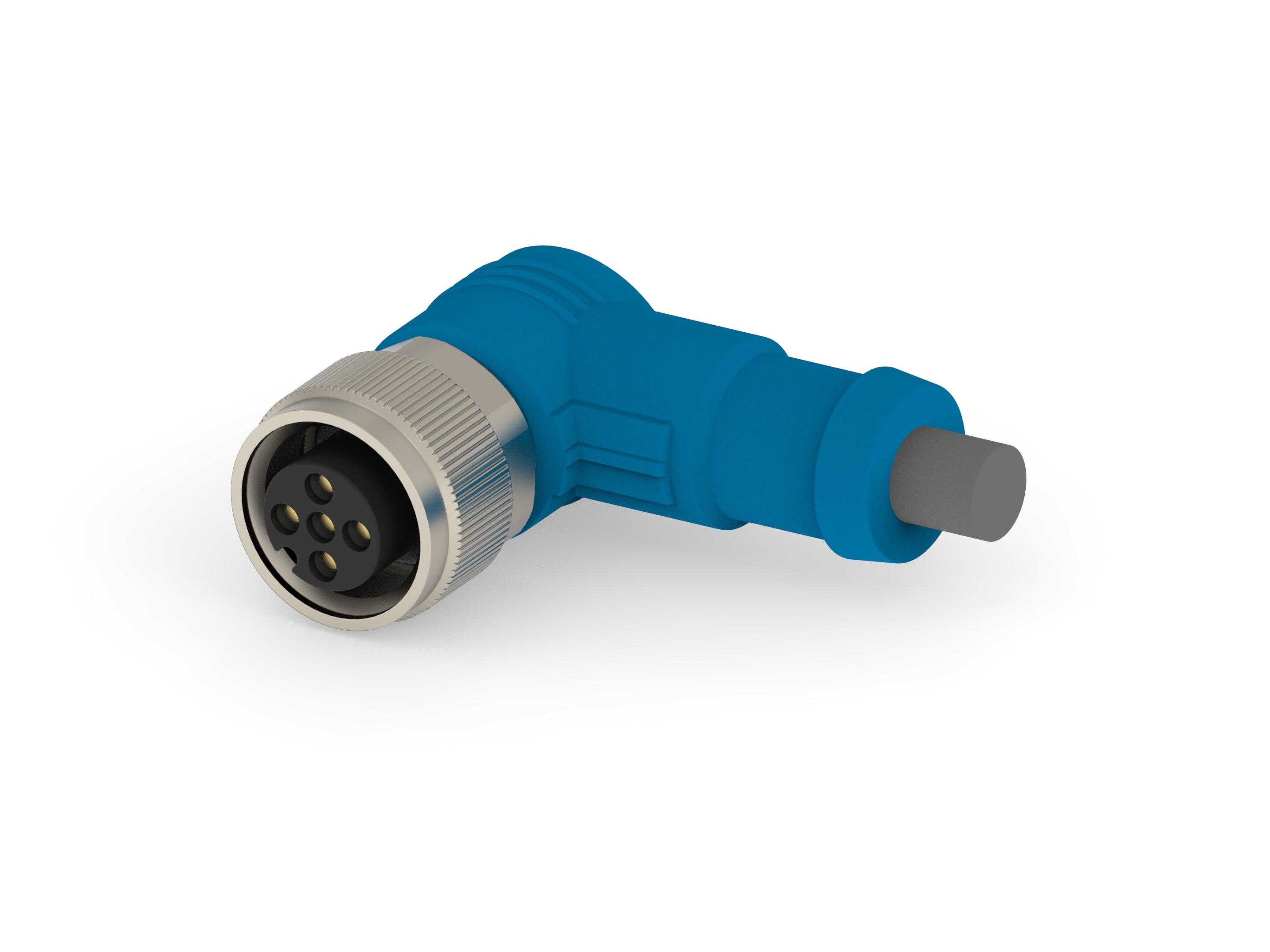TE Connectivity Female 5 way Socket M12 to M12 Pigtail Cable Assembly, 1.5 m