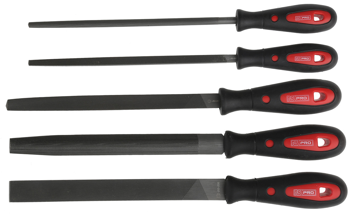 RS PRO 200mm, Second Cut Engineers File Set With Soft-Grip Handle