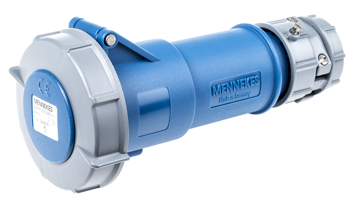 MENNEKES, PowerTOP IP67 Blue Cable Mount 3P Industrial Power Socket, Rated At 32A, 230 V