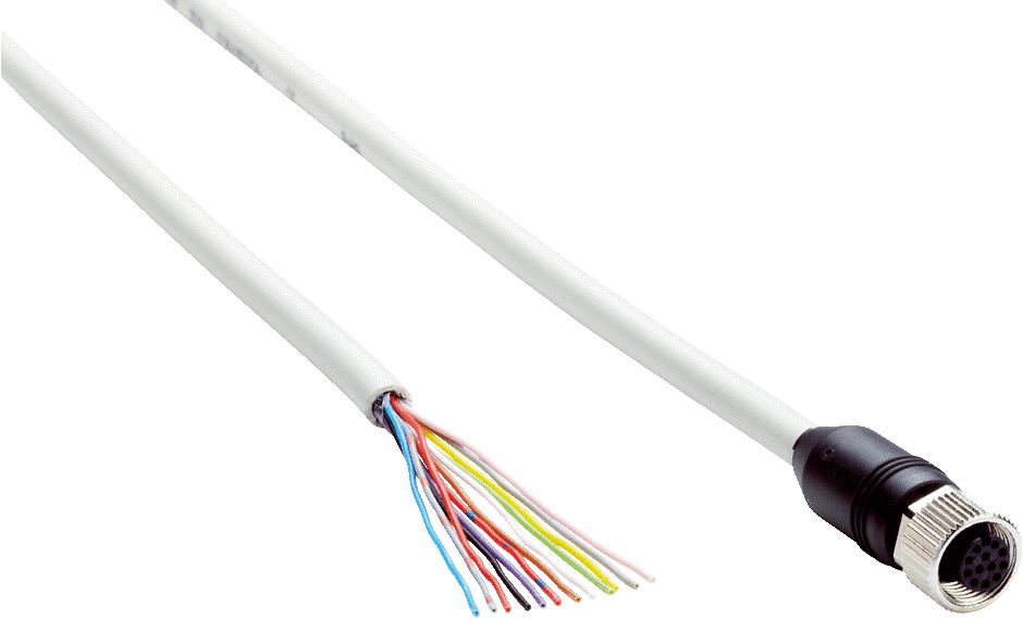 SICK Female 12 way Straight M12 to Unterminated Free Cable End Connector Cable, 5 m
