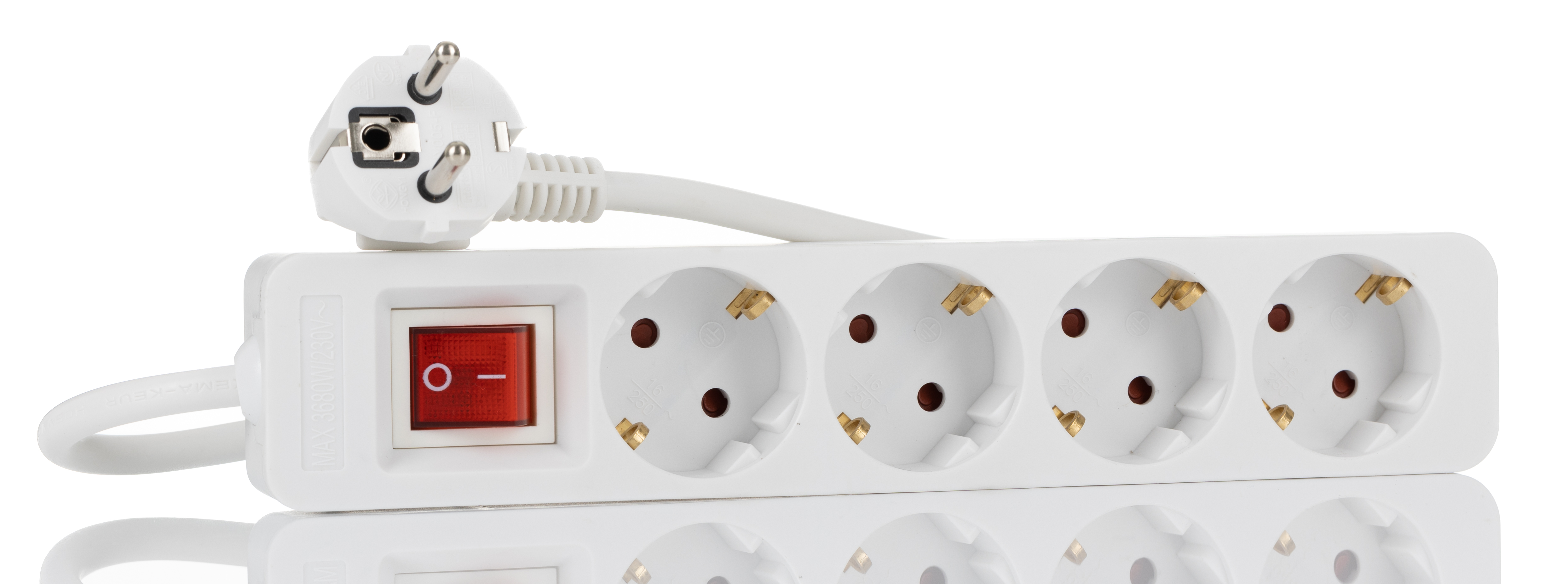 RS PRO 5m 4 Socket Schuko Extension Lead, 250 V, IP20