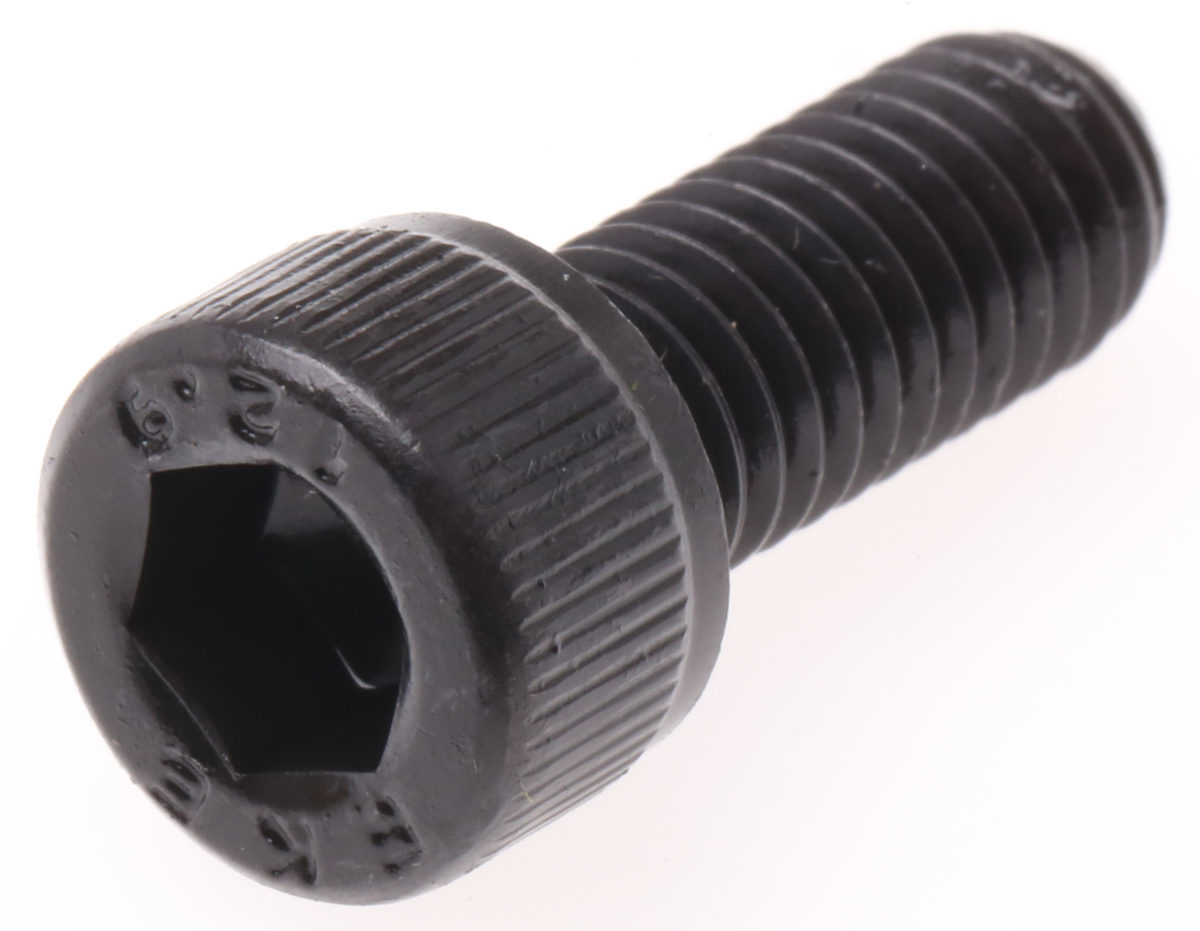 RS PRO Black, Self-Colour Steel Hex Socket Cap Screw, DIN 912, M6 x 15mm