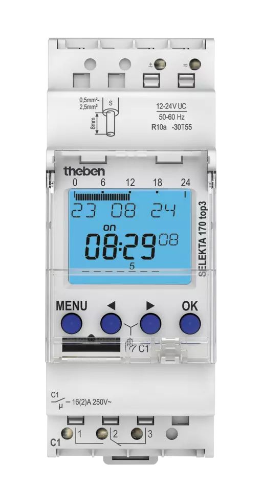 Theben Digital Time Switch 12 → 24 V ac, 1-Channel