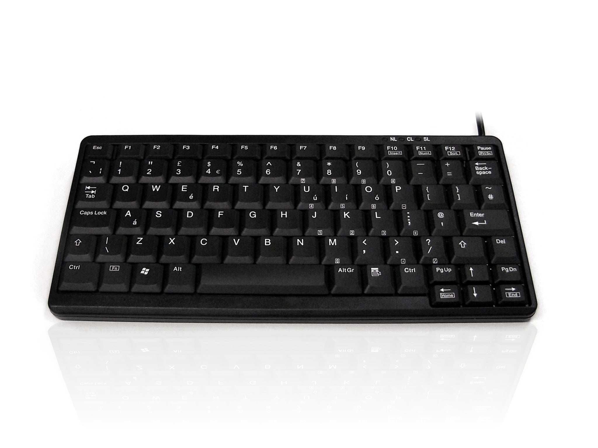 Ceratech KYB500-K82A Wired PS/2 & USB Compact Keyboard, QWERTY (UK), Black