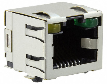 TE Connectivity 6339191 Series Female RJ45 Connector, PCB Mount, Cat5 Right Angle 1 Port 8 -Way