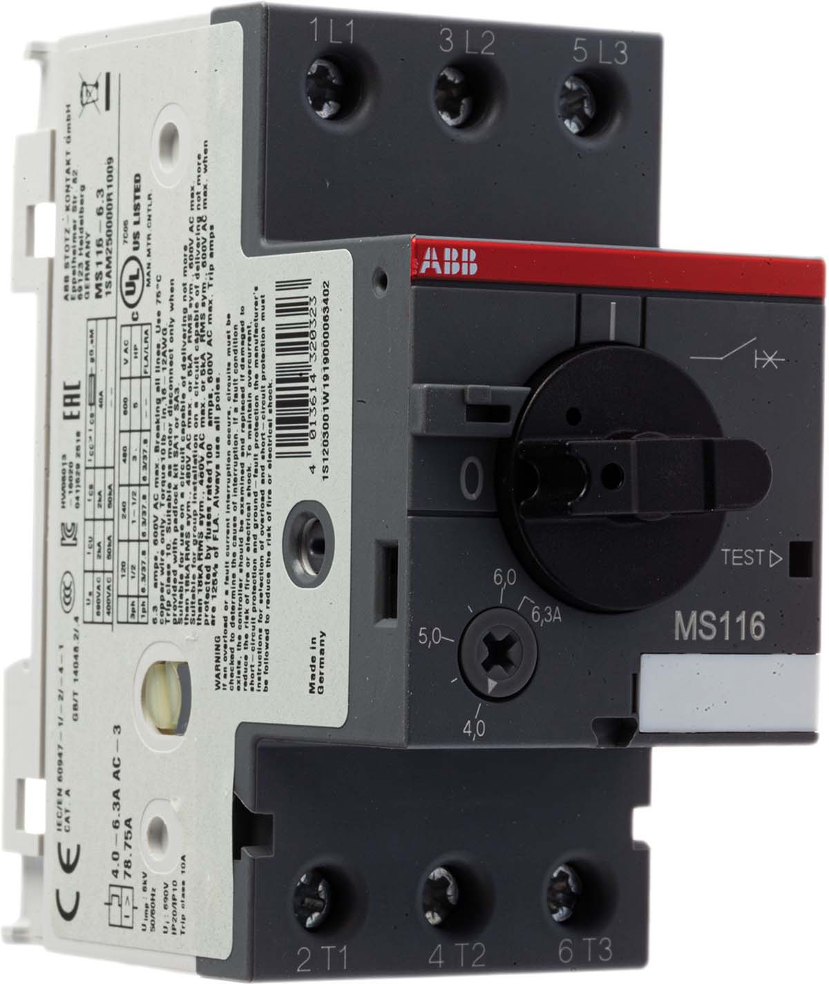 ABB 6.3 A Motor Protection Circuit Breaker