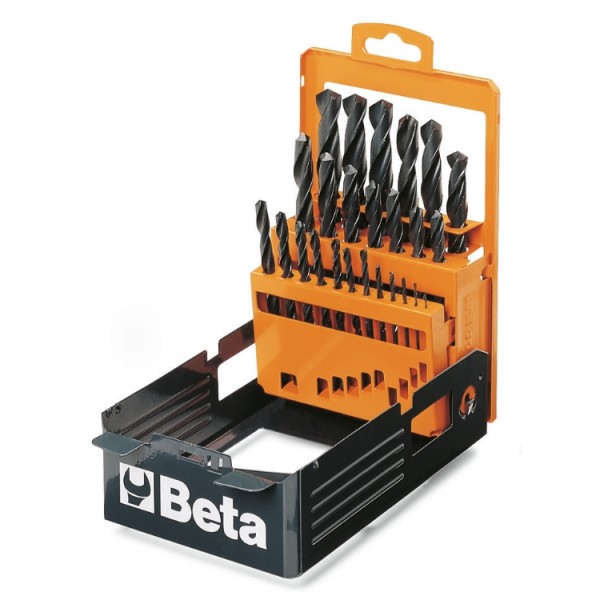 BETA 19-Piece Twist Drill Bit Set for Multi-Material, 10mm Max, 1mm Min, High Speed Steel Bits
