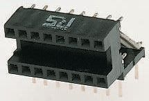 Winslow 2.54mm Pitch Right Angle 16 Way, Through Hole Turned Pin Open Frame IC Dip Socket