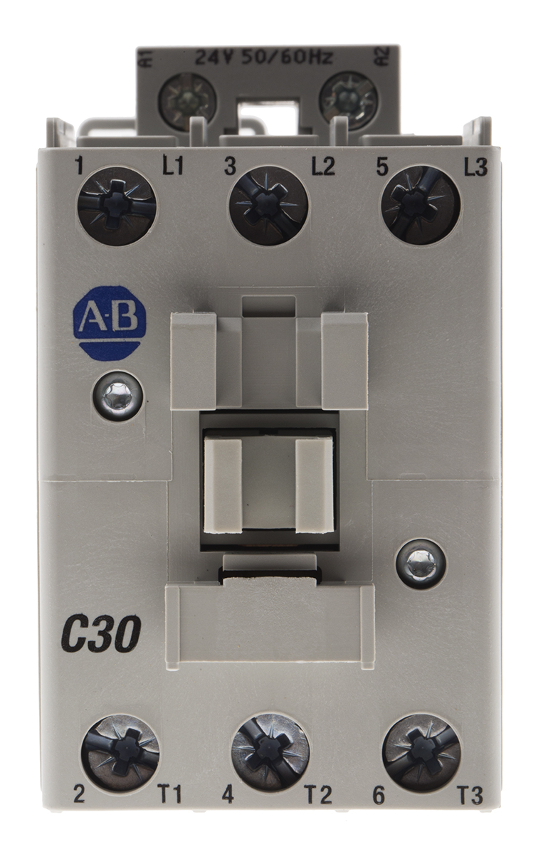 Allen Bradley 100 Series 100C Contactor, 24 V ac Coil, 3-Pole, 30 A, 15 kW, 3NO, 690 V ac