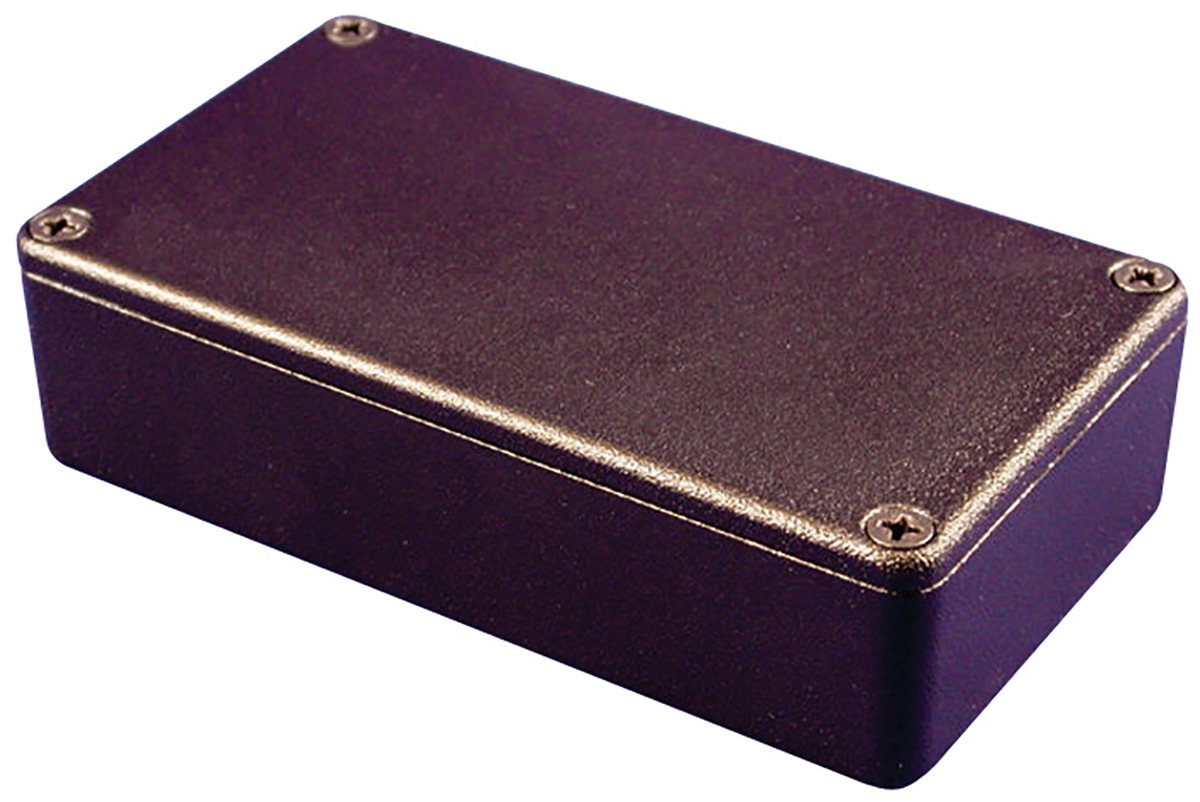 Hammond 1550 Series Black Die Cast Aluminium Enclosure, IP54, Black Lid, 80 x 55 x 25mm
