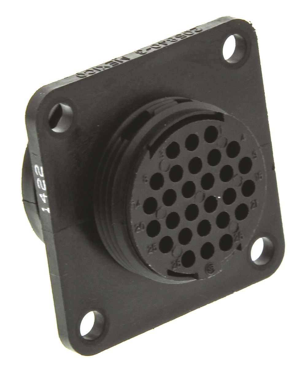 TE Connectivity Circular Connector, 28 Contacts, Panel, Standard Connector, Socket, Male, IP67, CPC Series