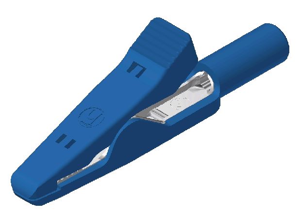 Hirschmann Test & Measurement Alligator Clip 2 mm Connection, Stainless Steel Contact, 6A, Blue
