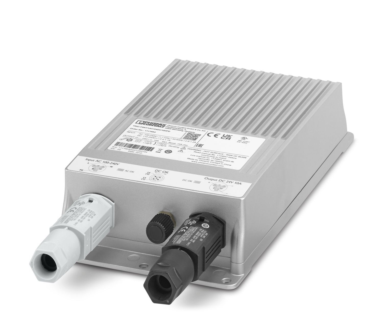 Phoenix Contact Power Supply, 1111664, 24 ±1 %V dc, 10A, Triple Output, 100 → 240 ±10 %V ac Input Voltage
