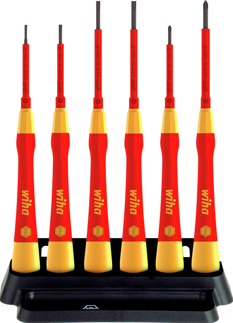Wiha Phillips; Slotted Insulated Precision Screwdriver Set, 6-Piece