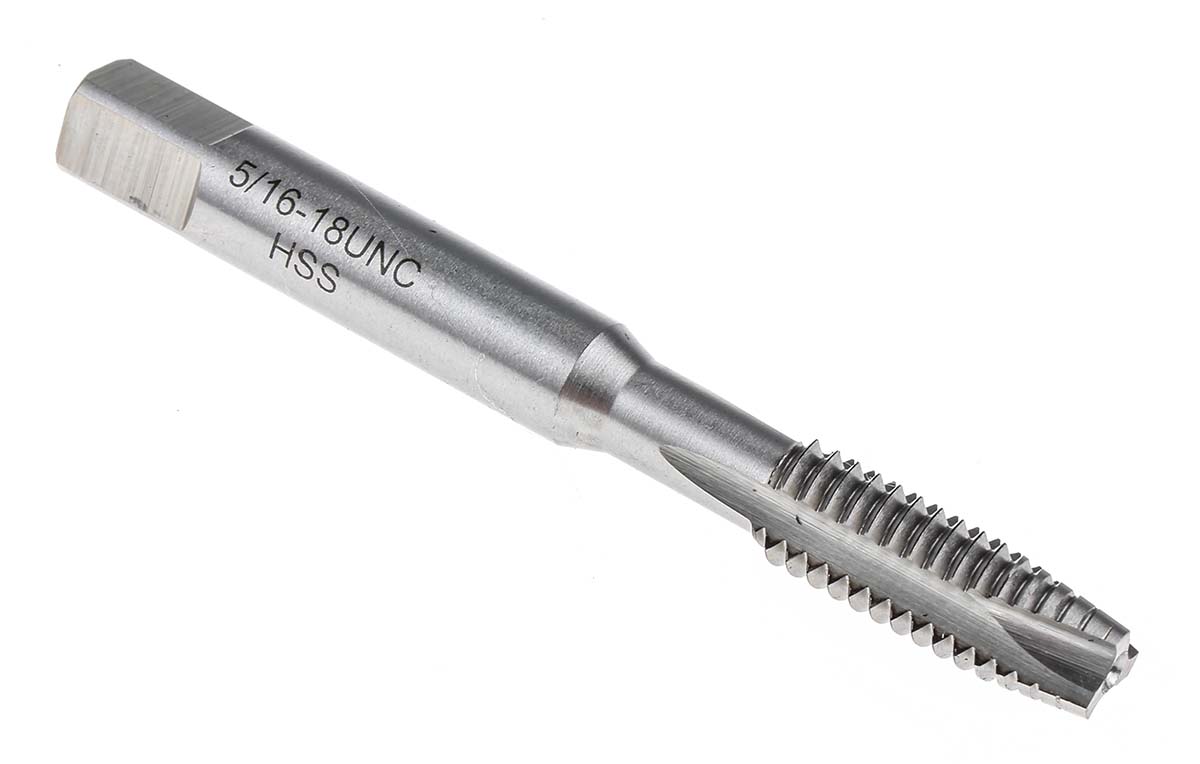 RS PRO Threading Tap HSS 1-Piece UNC Standard Manual or machine tap 5/16-18 UNC Thread