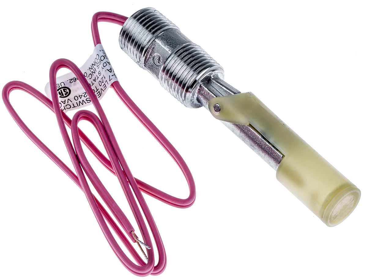 Gems Sensors LS-7 Series Horizontal Stainless Steel 316 Float Switch, Float, 610mm Cable, SPST NO/NC