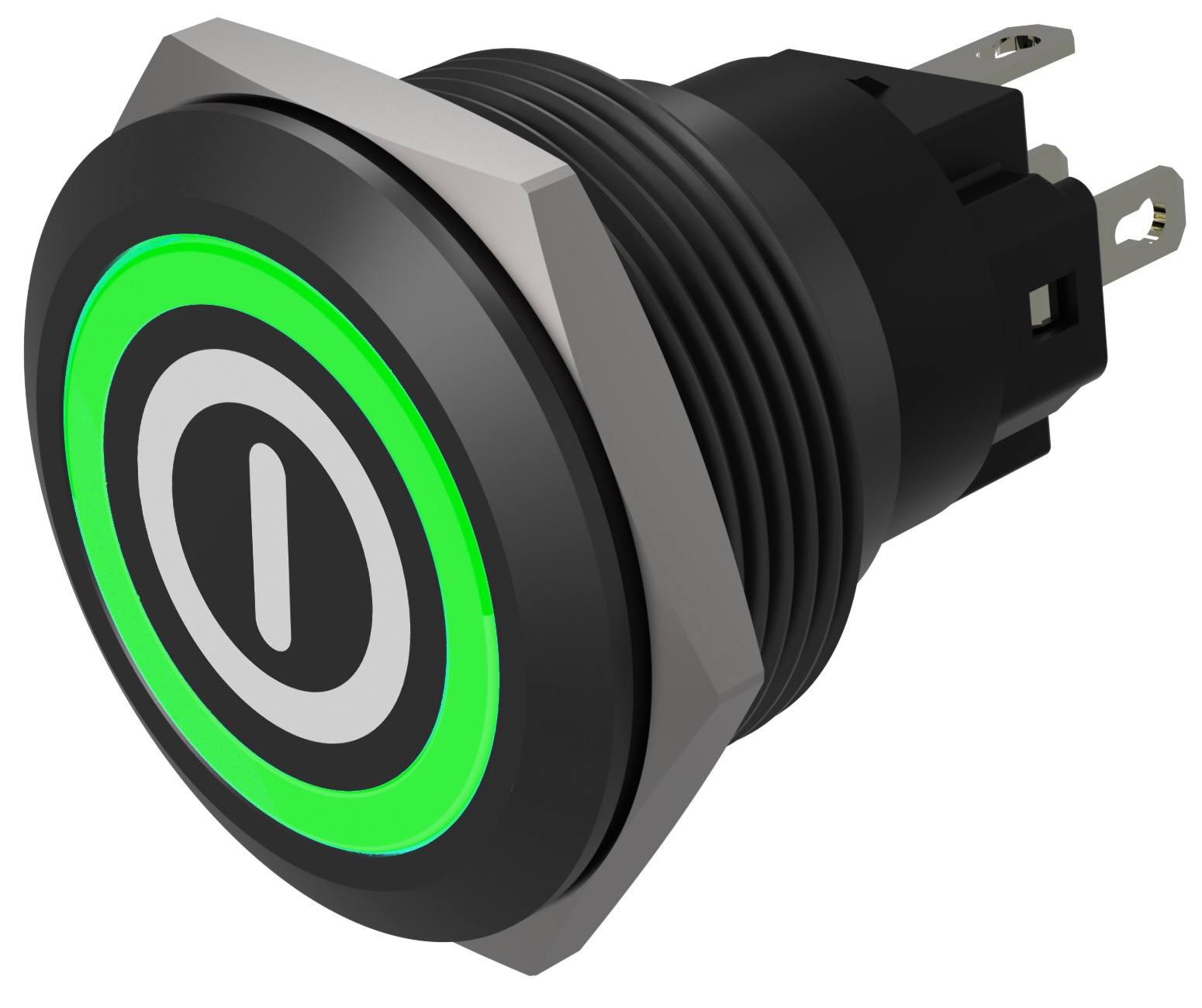 EAO Series 82 Series Illuminated Push Button Switch, Maintained, Flush Mount, 22mm Cutout, SPST, SPST, Red/Green LED,