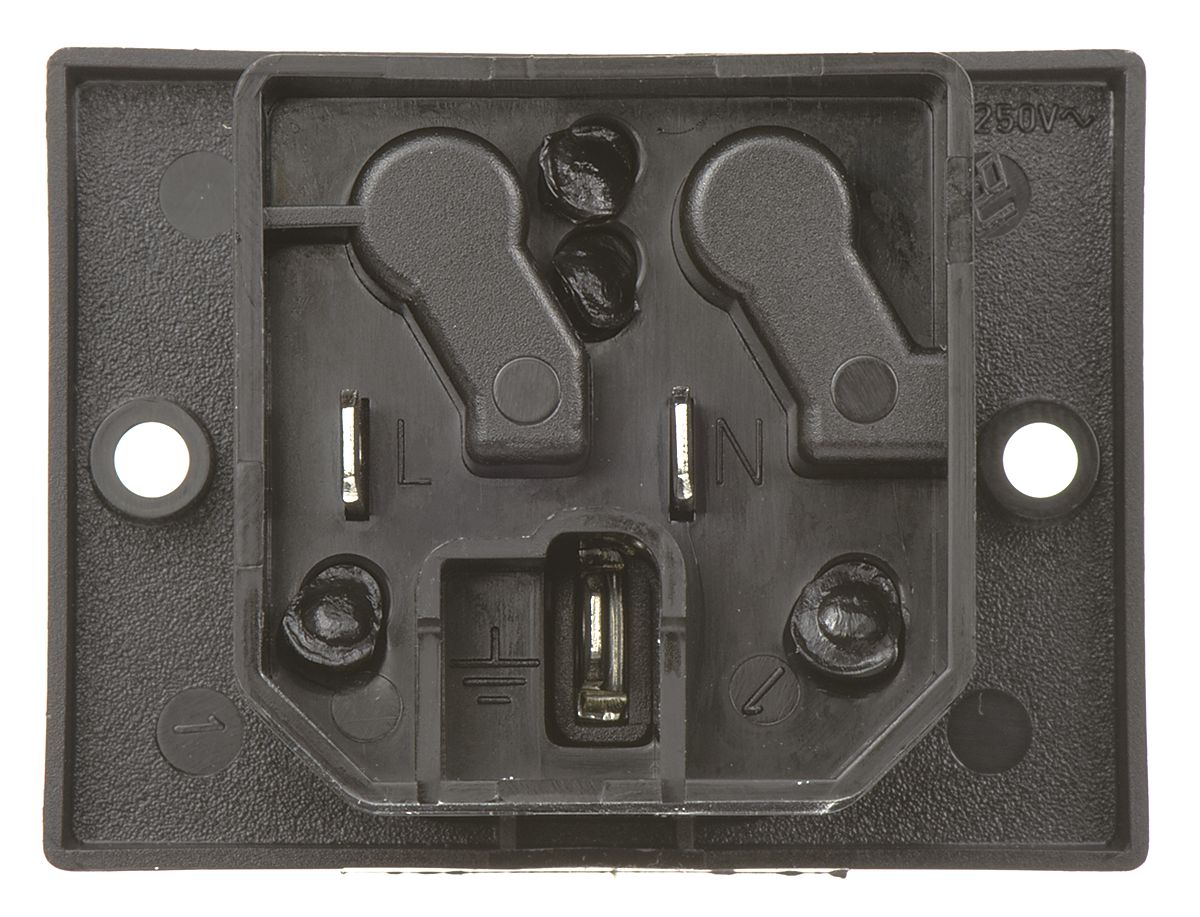 Schurter C14 Panel Mount IEC Connector Male, 10A, 250 V