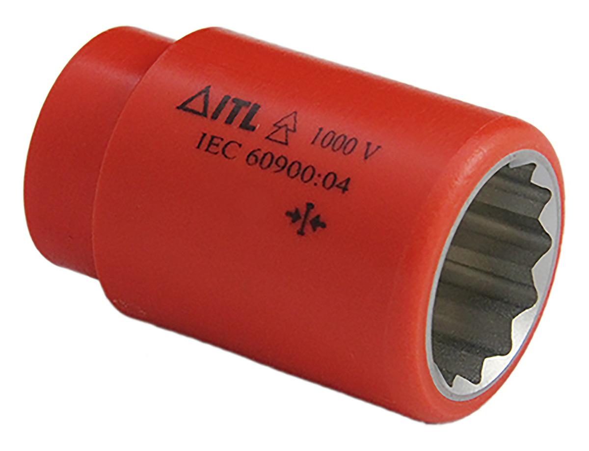 ITL Insulated Tools Ltd 1/2 in Drive 28mm Insulated Standard Socket, 12 point, VDE/1000V, 55 mm Overall Length