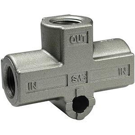 SMC VR Series, Pneumatic Shuttle Valve Threaded Connection, Rc 1/8 Thread, 10 bar Max Operating Pressure