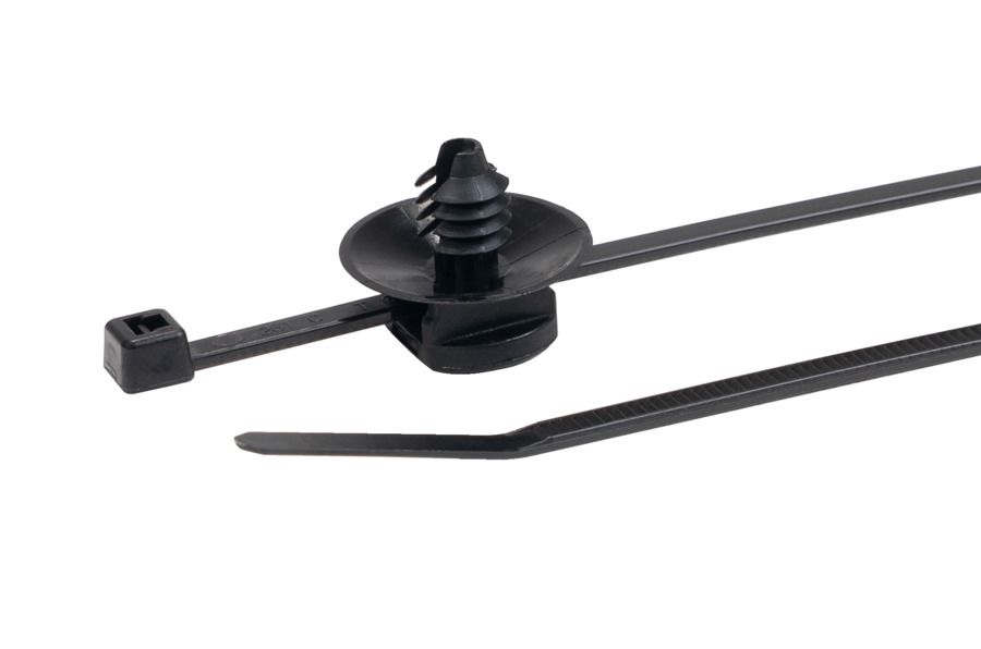 HellermannTyton Cable Tie, 100mm x 2.45 mm, Black Polyamide, Pk-500