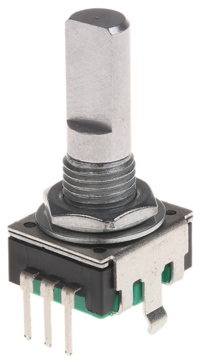 Bourns 24 Pulse Incremental Mechanical Rotary Encoder with a 6 mm Flat Shaft (Not Indexed), Through Hole