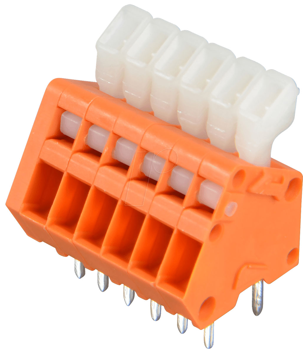 WAGO PCB Terminal Block, 2.54mm Pitch, Through Hole Mount, Solder Termination