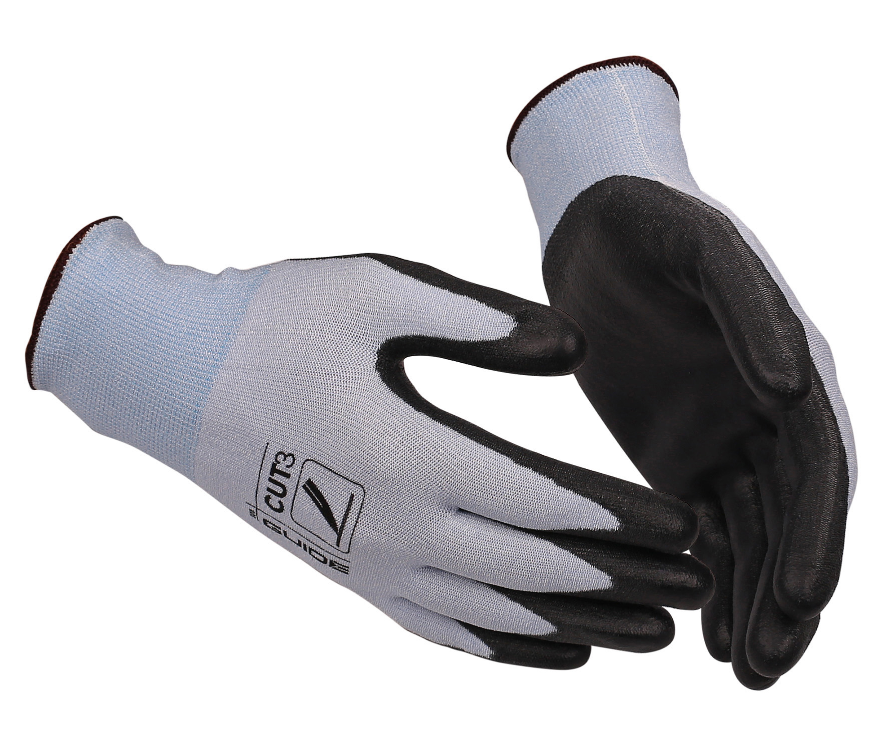 GUIDE GLOVES GUIDE 308 Black, Blue Fibreglass, High Performance Polyethylene, Nylon, Polyurethane Work Gloves, Size 10,